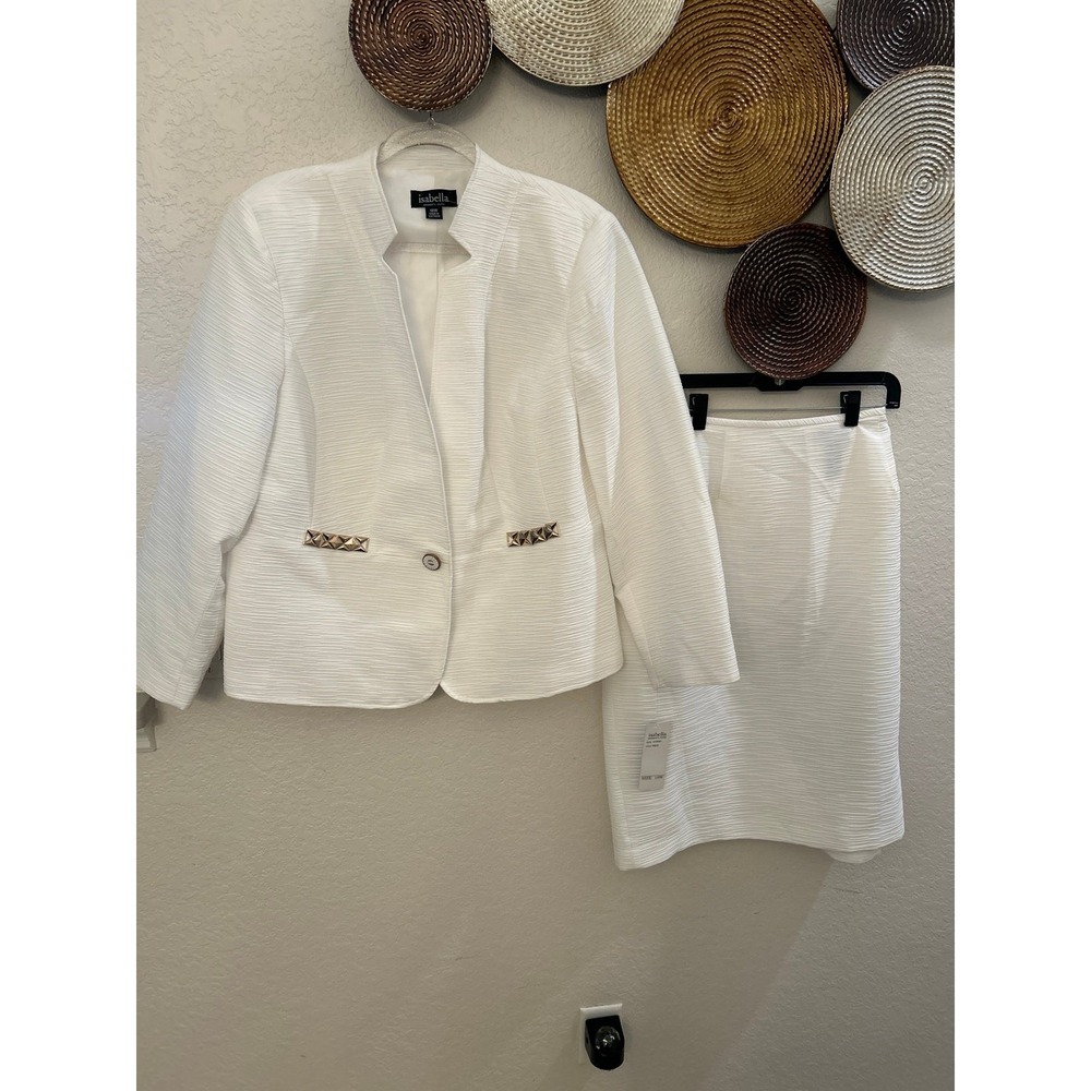 NWT Isabella brand‎ white lined suit size 18W